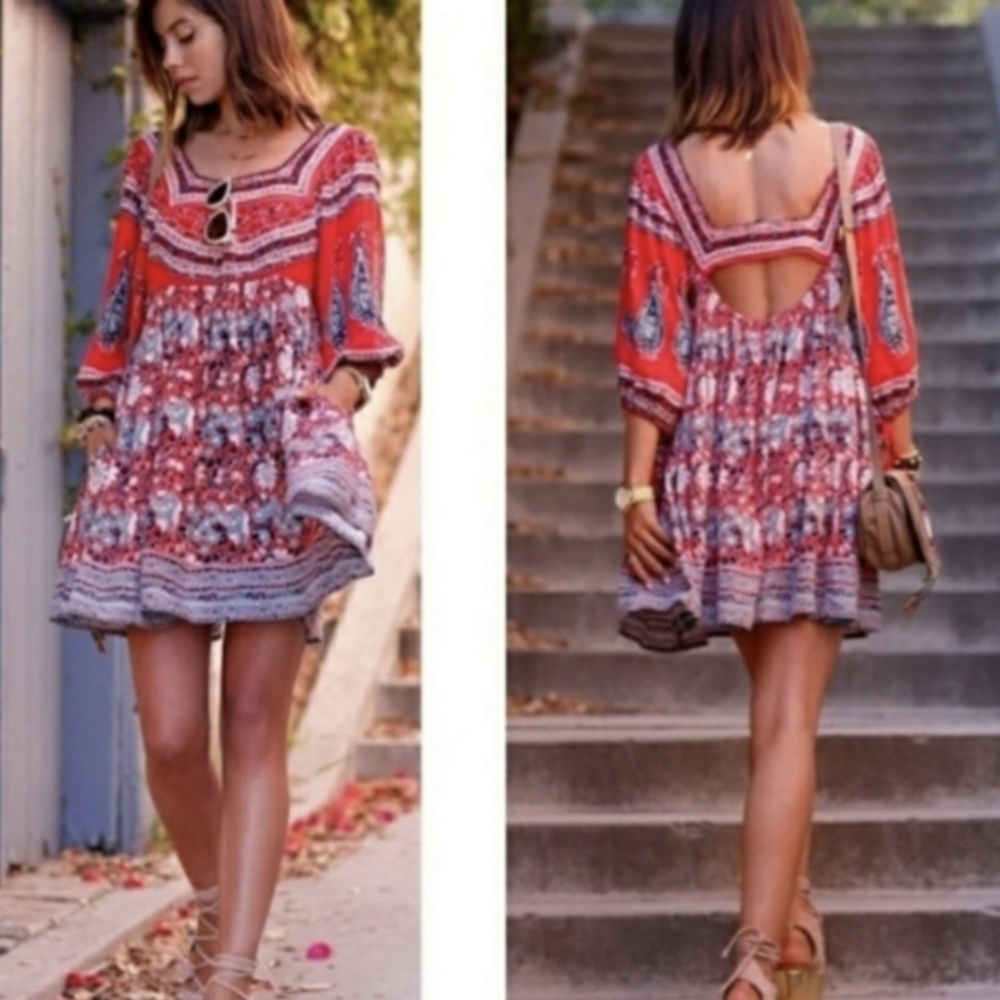 Free People Midsummers Dream Dress Poppy Combo- S